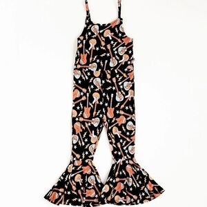 Bums & Roses Guitar Bell Bottom Jumpsuit Sizer 3T
